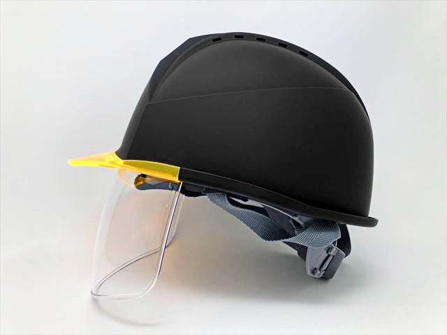 【つや消しマット塗装】スミハット KKC3S-B シールド面付き作業用ヘルメット(通気孔付き/ライナー入り) - 画像 (4)