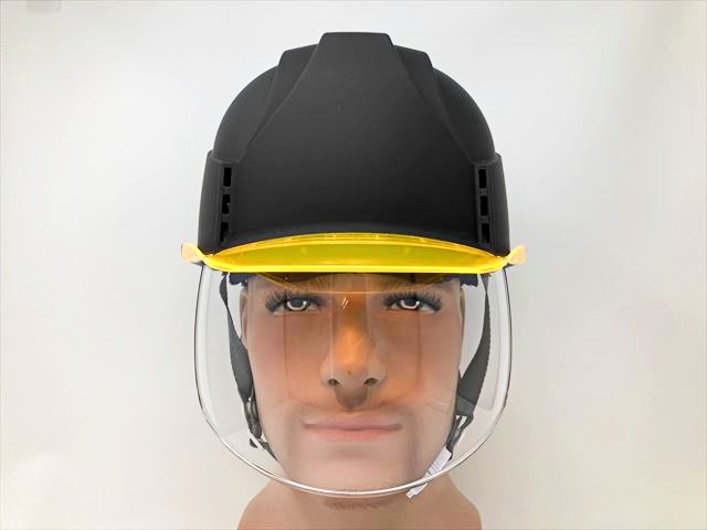 【つや消しマット塗装】スミハット KKC3S-B シールド面付き作業用ヘルメット(通気孔付き/ライナー入り) - 画像 (7)