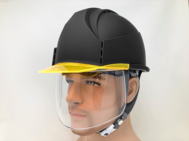 【つや消しマット塗装】スミハット KKC3S-B シールド面付き作業用ヘルメット(通気孔付き/ライナー入り) - 画像 (8)
