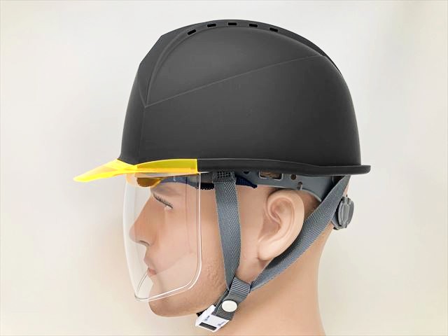 【つや消しマット塗装】スミハット KKC3S-B シールド面付き作業用ヘルメット(通気孔付き/ライナー入り) - 画像 (9)