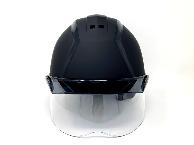 【つや消しマット塗装】スミハット MXCS-B 作業用 シールド面付きヘルメット(通気孔付き/ライナー入り) - 画像 (8)