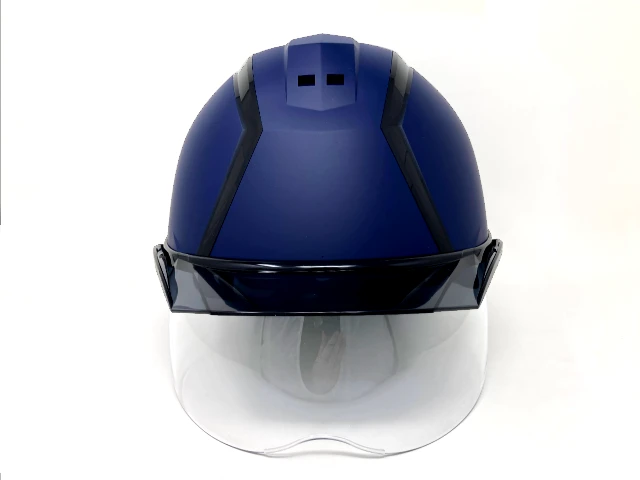 【つや消しマット塗装】スミハット MXCS-B 作業用 シールド面付きヘルメット(通気孔付き/ライナー入り) - 画像 (5)