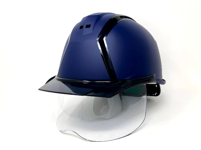 【つや消しマット塗装】スミハット MXCS-B 作業用 シールド面付きヘルメット(通気孔付き/ライナー入り) - 画像 (6)