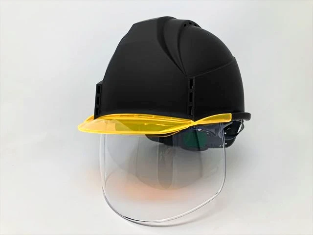 【つや消しマット塗装】スミハット KKC3S-B シールド面付き作業用ヘルメット(通気孔付き/ライナー入り) - 画像 (3)